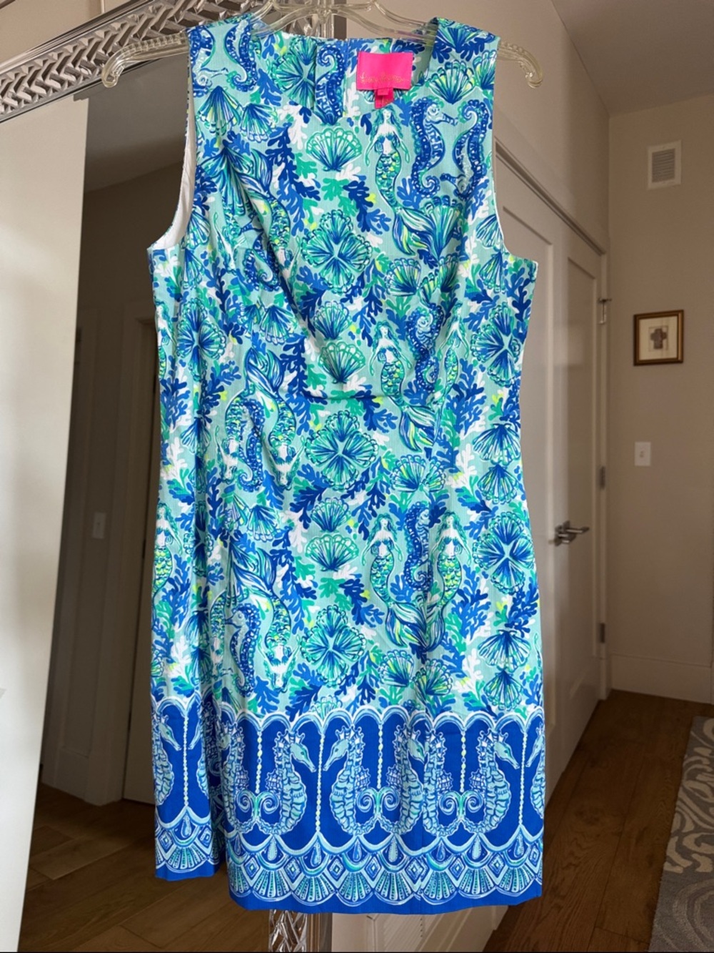 NWT Lilly Pulitzer Blue, Aqua & Green Seafolk Sheath Dress